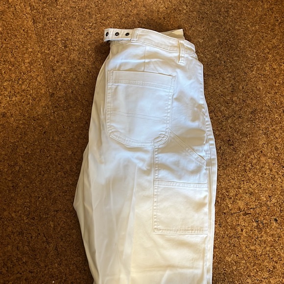 High-Waisted Straight Canvas Workwear Pants for Women - Picture 2 of 4